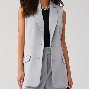 NWT $298 Favorite Daughter The Nadine Sleeveless Grey Blazer Vest Top Sz Small